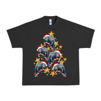 Pigment Black Christmas Tree With Manatee Urban Heavy Tee - LillyAllenDesigns