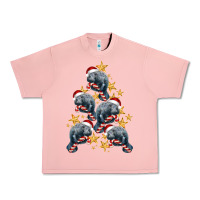 Salmon Christmas Tree With Manatee Urban Heavy Tee - LillyAllenDesigns