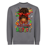 Storm santa's favorite nail artist afro messy bun Heavyweight Sweatshirt - texasbilliewilder