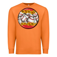 Carrot baseball with sunflower round earrings Premium Sweatshirt - BundleAndBundleShop