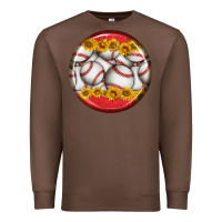 Chestnut baseball with sunflower round earrings Premium Sweatshirt - BundleAndBundleShop