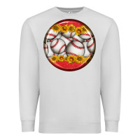 Dove Grey baseball with sunflower round earrings Premium Sweatshirt - BundleAndBundleShop
