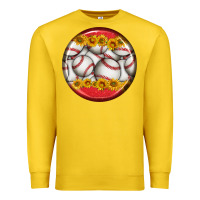Lemon baseball with sunflower round earrings Premium Sweatshirt - BundleAndBundleShop