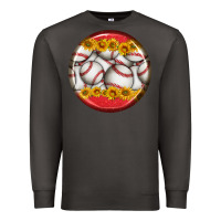 Smoke baseball with sunflower round earrings Premium Sweatshirt - BundleAndBundleShop