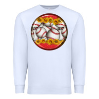 White baseball with sunflower round earrings Premium Sweatshirt - BundleAndBundleShop