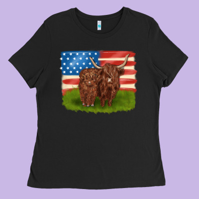 American Cows Ladies Tee Designed By Maliassmallbusiness