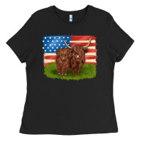 Black American cows Ladies Tee - MaliasSmallBusiness