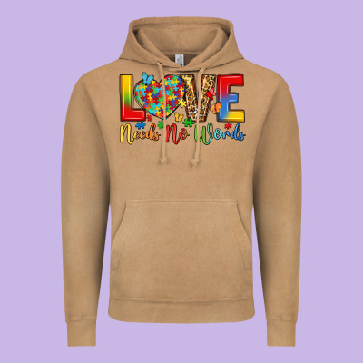 Love Needs No Words Vintage Hoodie Designed By Lillyallendesigns