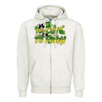 Oatmeal Heather Too cute to pinch St. Patrick's Day Zipper Hoodie - HowdyJamesFarm
