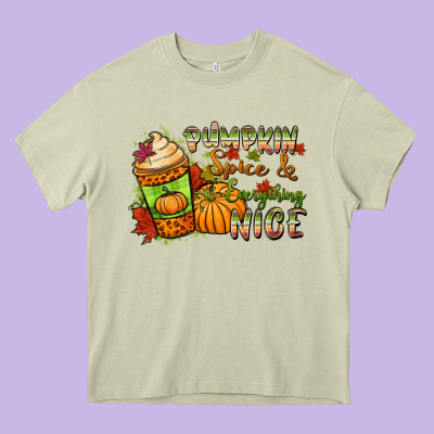 Pumpkin Spice Everything Nice Heavy Core Tee Designed By Nancycooperartshop