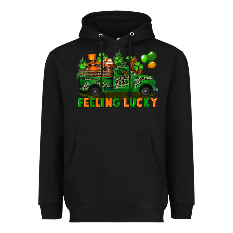 Feeling Lucky With Gnomes On Truck Heavyweight Hoodie by FaDigitalArtStudio | Teevron