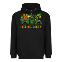 Black feeling lucky with gnomes on truck Heavyweight Hoodie - FaDigitalArtStudio