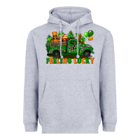 Heather Grey feeling lucky with gnomes on truck Heavyweight Hoodie - FaDigitalArtStudio