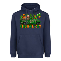 Navy feeling lucky with gnomes on truck Heavyweight Hoodie - FaDigitalArtStudio