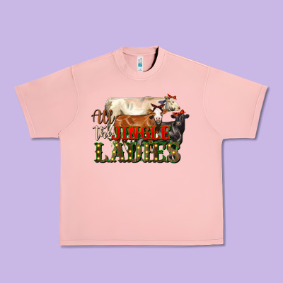 All The Jingle Ladies Christmas Cows Urban Heavy Tee Designed By Lillyallendesigns