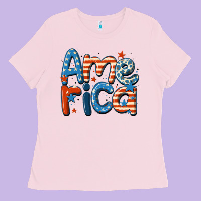 America Ladies Tee Designed By Maliassmallbusiness
