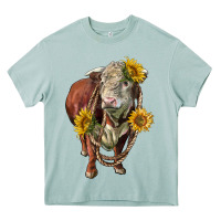 Arona hereford bull rope and sunflowers Heavy Core Tee - LillyAllenDesigns