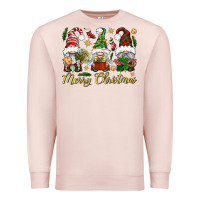 Pale Pink Merry Christmas Gnomes Premium Sweatshirt - BundleAndBundleShop