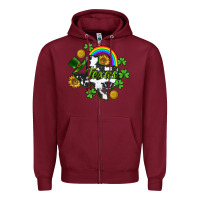 Burgundy Texas map St. Patrick's Zipper Hoodie - CowGirlArtShop