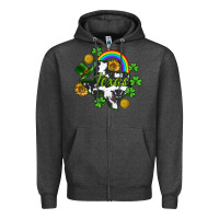 Charcoal Heather Texas map St. Patrick's Zipper Hoodie - CowGirlArtShop