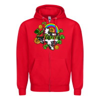 Red Texas map St. Patrick's Zipper Hoodie - CowGirlArtShop