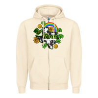 Sandshell Texas map St. Patrick's Zipper Hoodie - CowGirlArtShop