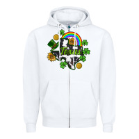 White Texas map St. Patrick's Zipper Hoodie - CowGirlArtShop