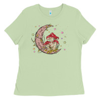 Matcha moon and mushrooms Ladies Tee - MaliasSmallBusiness