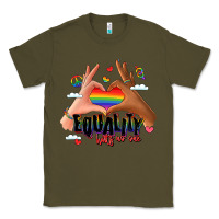 Army Green equality hurts no one lgbtq hands Classic Tee - LillyAllenDesigns