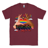 Burgundy equality hurts no one lgbtq hands Classic Tee - LillyAllenDesigns