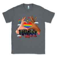 Charcoal Heather equality hurts no one lgbtq hands Classic Tee - LillyAllenDesigns