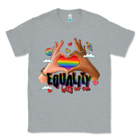 Heather Grey equality hurts no one lgbtq hands Classic Tee - LillyAllenDesigns