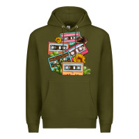 Army Green 90s country caassette tapes Premium Hoodie - OliviaCreatesArt