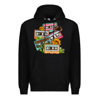 Black 90s country caassette tapes Premium Hoodie - OliviaCreatesArt