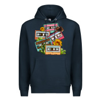 Navy 90s country caassette tapes Premium Hoodie - OliviaCreatesArt
