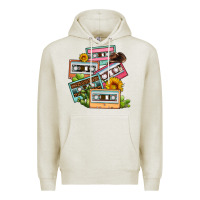 Oatmeal Heather 90s country caassette tapes Premium Hoodie - OliviaCreatesArt