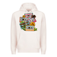 Pale Pink 90s country caassette tapes Premium Hoodie - OliviaCreatesArt