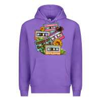 Purple 90s country caassette tapes Premium Hoodie - OliviaCreatesArt