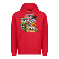Red 90s country caassette tapes Premium Hoodie - OliviaCreatesArt