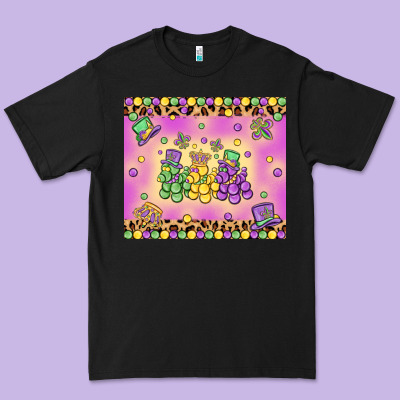 Mardi Gras Bead Dogs Premium Tee Designed By Maliassmallbusiness