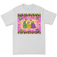 Dove Grey mardi gras bead dogs Premium Tee - MaliasSmallBusiness