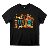 Black Talk turkey to me Heavy Core Tee - NancyCooperArtShop