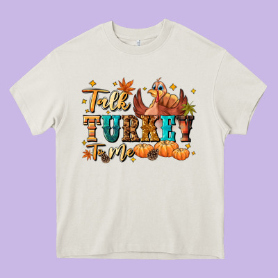 Talk Turkey To Me Heavy Core Tee Designed By Nancycooperartshop