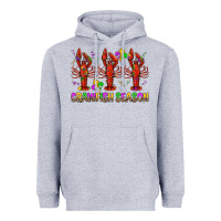 Heather Grey Crawfish season mardi gras Heavyweight Hoodie - BundleAndBundleShop