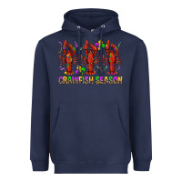 Navy Crawfish season mardi gras Heavyweight Hoodie - BundleAndBundleShop