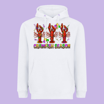 Crawfish Season Mardi Gras Heavyweight Hoodie Designed By Bundleandbundleshop
