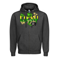 Charcoal Heather Lucky St. Patrick's Day Zipper Hoodie - HowdyJamesFarm