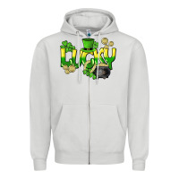 Dove Grey Lucky St. Patrick's Day Zipper Hoodie - HowdyJamesFarm