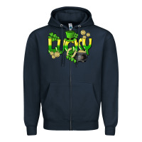 Navy Lucky St. Patrick's Day Zipper Hoodie - HowdyJamesFarm