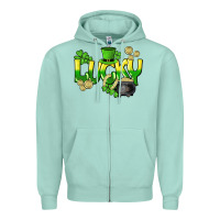 Seafoam Lucky St. Patrick's Day Zipper Hoodie - HowdyJamesFarm
